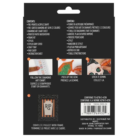 2" x 3" Headstone Acrylic Surface Diamond Art Kit with Frame by Make Market®